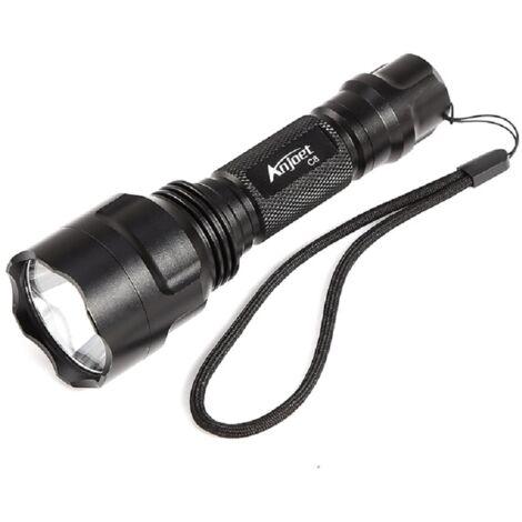 Lampe torche LED ultra-puissante, lampe torche étanche haute intensité, aluminium, noir