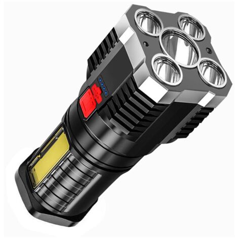 Lampe torche LED ultra-puissante, lampe torche LED rechargeable, lampe torche à zoom réglable