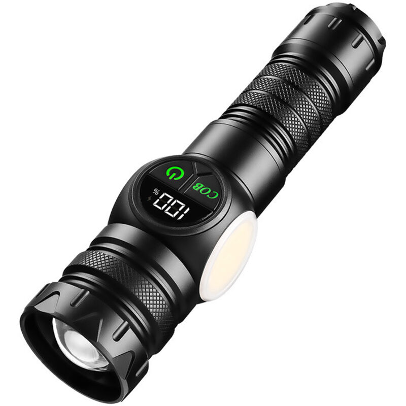 Lampe Torche LED Ultra Puissante Rechargeable 1000000 Lumens, Lampe Torche Aimantée Avec Affichage LCD De La Puissance, Feux Latéraux COB, Double