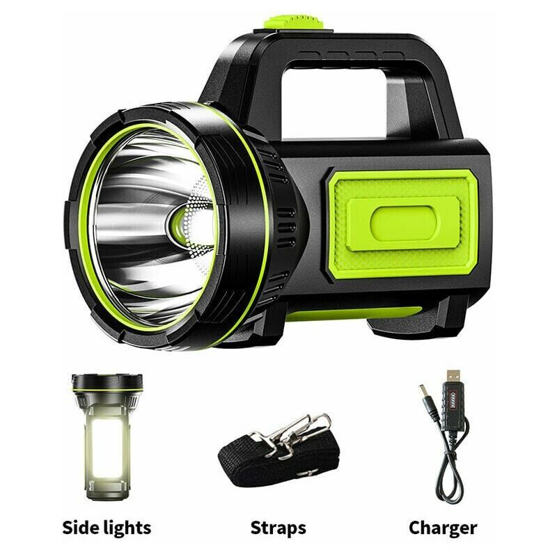 Lampe Torche Led Ultra Puissante Rechargeable usb 135000 Lumens 6000 mah avec Lumire Latrale Lampe de Poche Etanche Haute Puissance pour Urgence