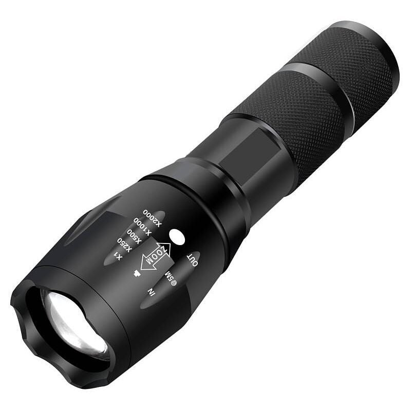 Lampe Torche led Ultra puissante XML-T6 Lampe Torche Militaire utilisable pour vélo ou randonnées et 5 Modes Dont Flash Anti-agression,Conception