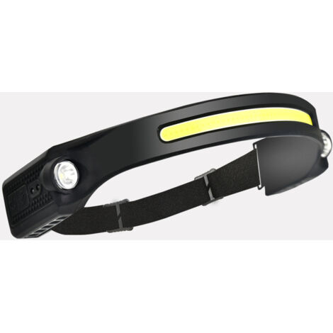 Lampe torche LED USB 350 lumens, 5 modes, champ de vision de 230 degrés, étanche IPX4, pour adultes, enfants, camping, randonnée, pêche, cyclisme, course à pied [Classe énergétique A+]