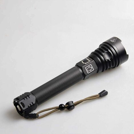 Lampe Torche LED,10000 Lumens Lampe de Poche XHP90 Ultra Puissante Ajustable Zoomable Étanche Torche,Lampe Torche Rechargeable USB,Contient 218650 batteries haute capacité
