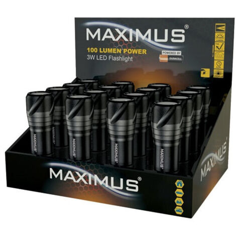 LAMPE TORCHE MAXIMUS 3W PRESENTOIR X16 MAXIMUS - M-FL-009-D16-DU