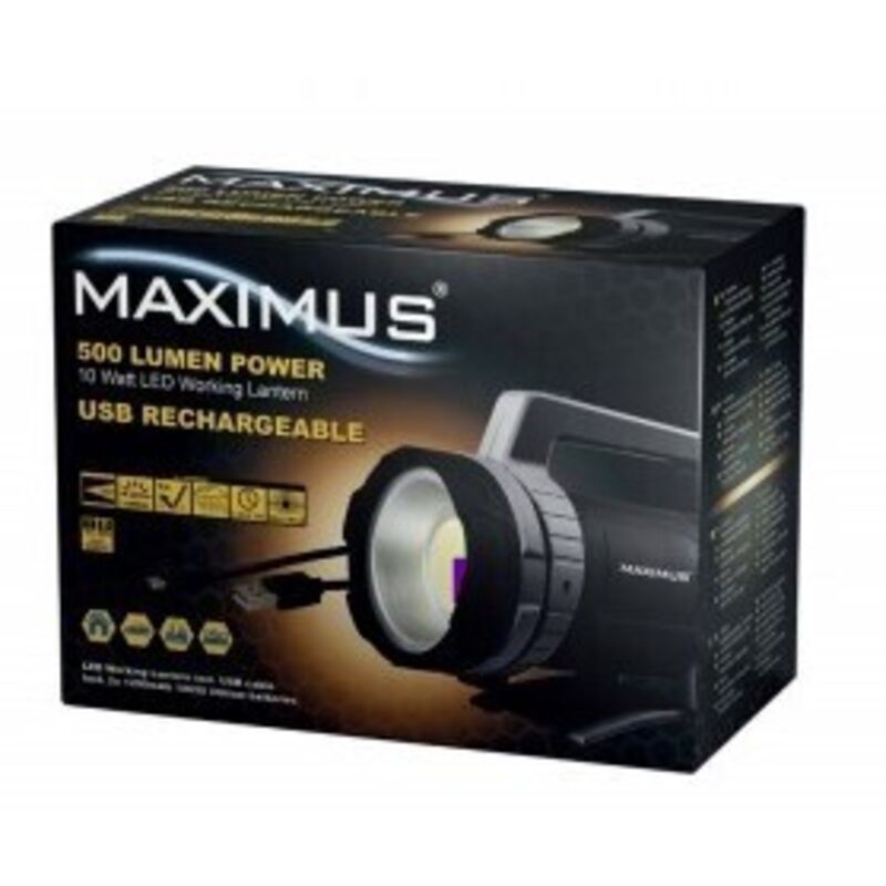 Maximus - Lampe torche projecteur rechargeable led 10w 500 lumens