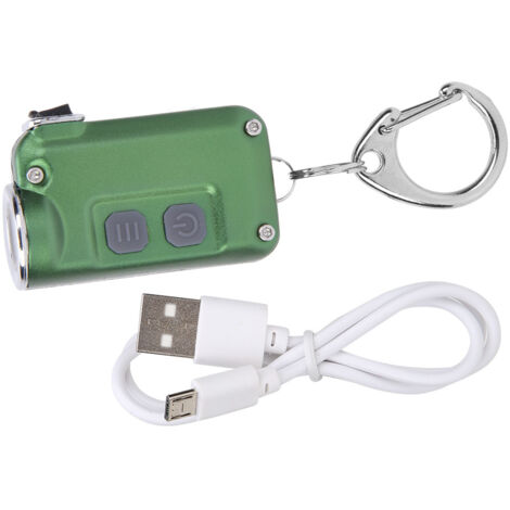 Lampe Torche Mini LED Porte-Clés Double Interrupteur 4 Niveaux Éclairage Accessoire Extérieur