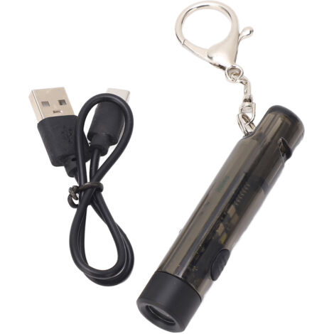 Lampe torche porte-clés USB-C rechargeable multifonction mini lampe torche portable d'urgence pour l'extérieur avec sifflet