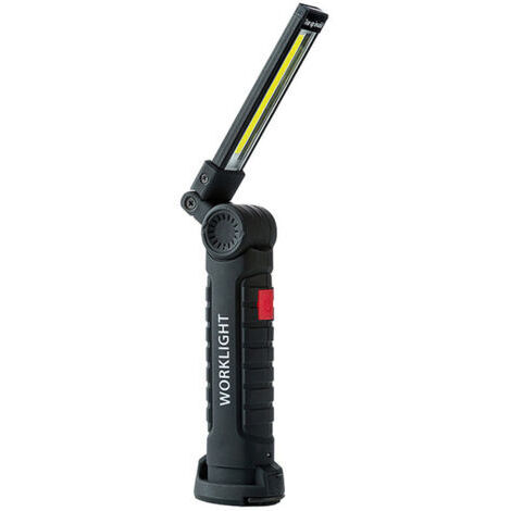 Lampe torche rechargeable USB, lampe de travail LED, lampe d'entretien automatique, crochet magnétique portable COB Lampe d'entretien de camping en plein air [Classe énergétique A]
