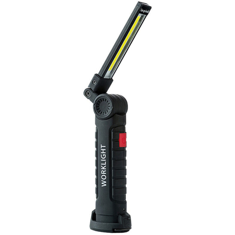 Lampe torche rechargeable USB, lampe de travail LED, lampe d'entretien automatique, crochet magnétique portable COB Lampe d'entretien de camping en