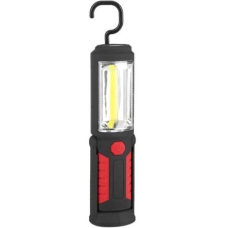 Lampe torche rechargeable USB LED avec Magnétique Lampe de   LED 500Lm 3W pour Auto Garage Atelier Camping Bricolage (Red)