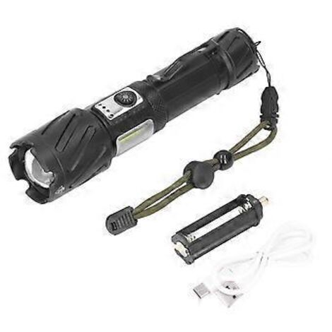 Lampe torche rouge et blanche lumineuse, rechargeable par USB, étanche, 6 modes d'éclairage – idéale pour la maison, les activités de plein air, les voyages et le camping.
