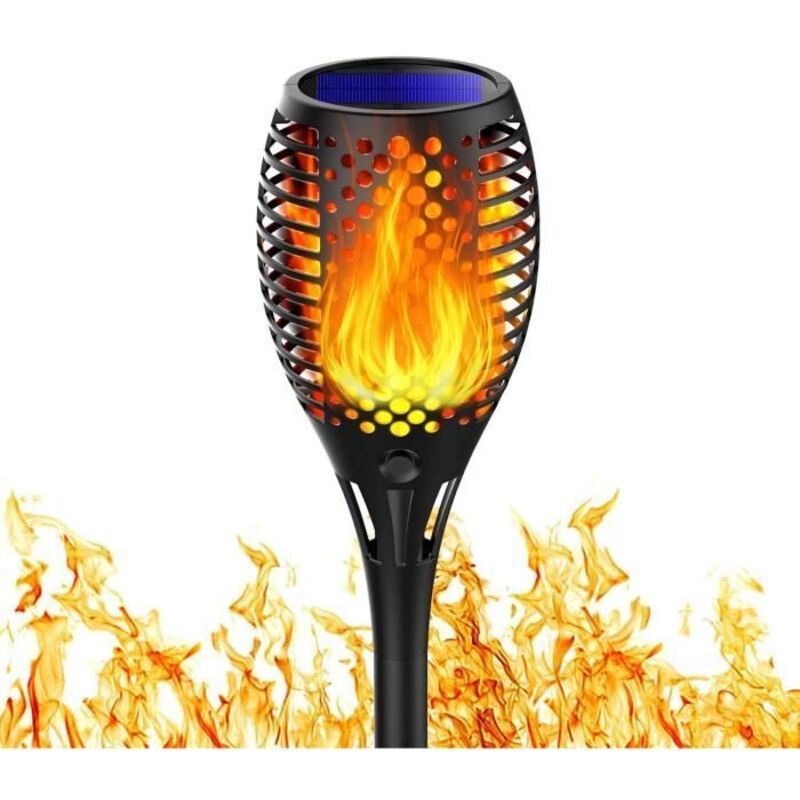 Lampe Torche Solaire Flamme - Étanche, Design Contemporain LED pour Jardin Lampe Torche Solaire Flamme - Étanche, Design Contemporain LED pour Jardin