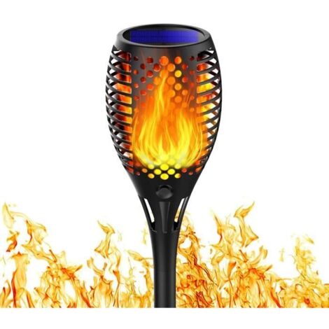 Lampe Torche Solaire Flamme - Étanche, Design Contemporain LED pour Jardin
