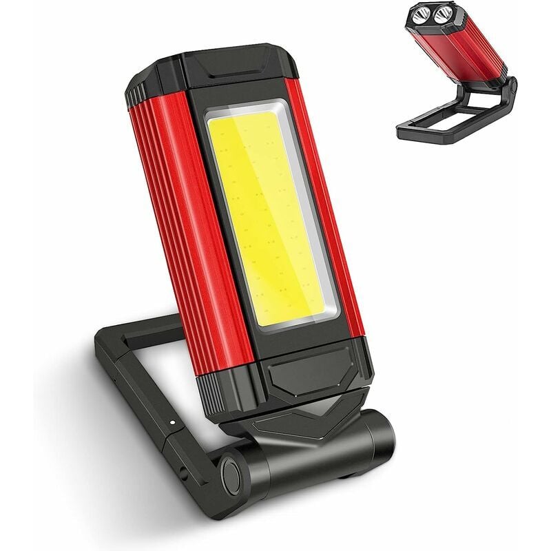 Start - Lampe Torche Travail led Rechargeable Puissante, avec Lumière Rouge,Lampe Poche Aimantée Étanche IPX6 peut être Utilisée