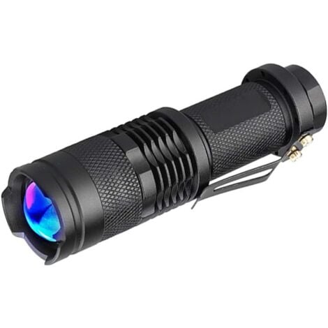 SERBIA Lampe Torche UV 365nm Lampe de Poche Ultraviolette LED Lumière Noire Zoomable pour Détecteur D'argent Vérification des Documents Chasse Scorpions Rock Art Photographie