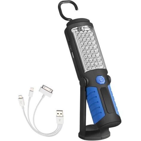 Lampe torche,Lampe d'inspection Lampe led Rechargeable, Lampe de Travail led Rechargeable Avec Magnétique Lampe de Torches de LED Bleu