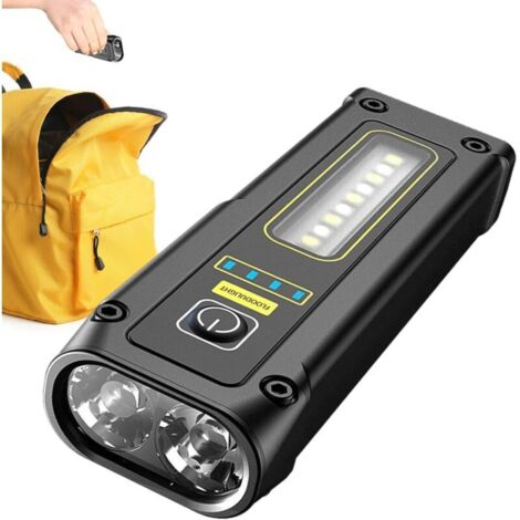 Lampe torcheMini Flashlight,Waterproof Powerful Flashlight - USB Rechargeable Flashlight, Flash Light for Camping, Hiking-B