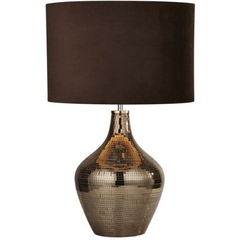 Lampe Touch 1x60W E27 Chrome Fumé Brun