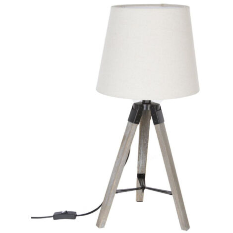 Lampe trépied "Runo" Hauteur 58 cm Atmosphera - Bois & Ivoire