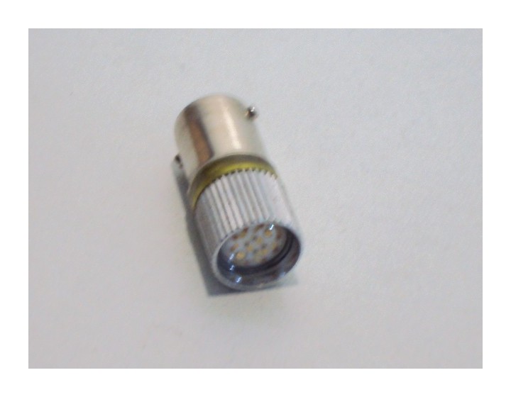 ABI - Lampe tube multiled 8 chips 10x25mm jaune 12v ca/cc BA9S corps metal JB_1622J