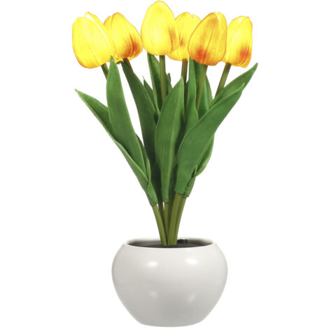 Lampe tulipe d'intérieur, lampe de table décorative, lampe pot de fleurs, veilleuse d'ambiance, cadeau plante en pot