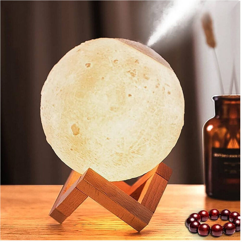 Lampe Ultrasonique Lune Humidificateur Aromatherapie Diffuseur Lumiere De Nuit Maison