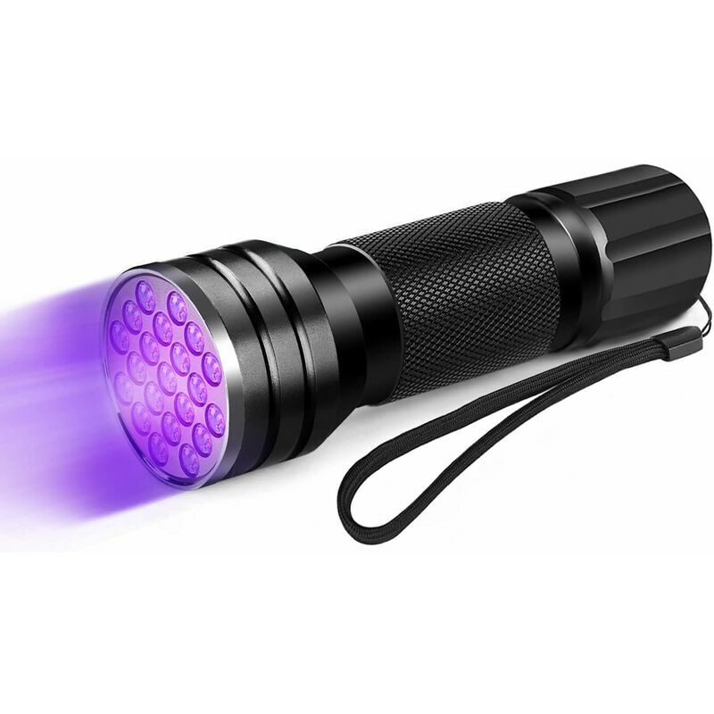 Lampe Ultraviolet, Lampe Torche Uv Avec 21 Led, Torche Uv De 395 Nm Pour Détecter L'Urine Des Animaux De Compagnie, Lampe De Poche Uv