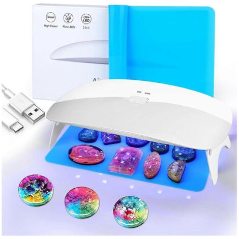 Lampe UV pour résine, lampe UV/LED à polymérisation rapide 48 W pour kit de résine UV ---