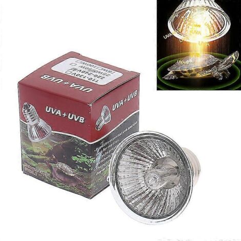 Lampe UVA+UVB 3.0 pour reptiles, 25/50/75 W, avec bain de soleil pour tortues et régulateur de température.