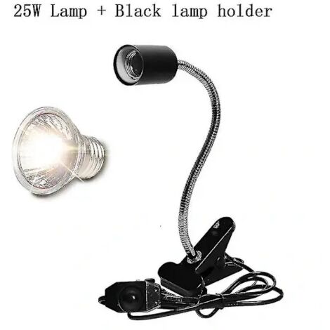 Lampe UVA/UVB pour reptiles avec pince pour ampoule, lampe chauffante UV pour lits de tortues, éclairage pour tortues et lézards.