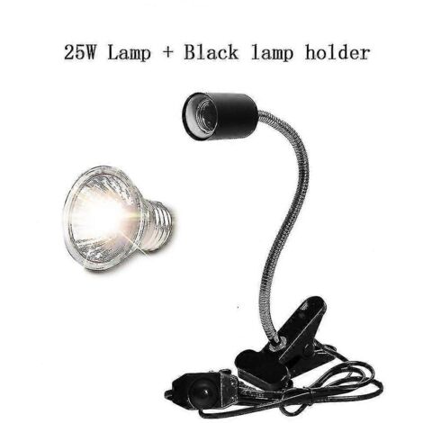 Lampe UVA/UVB pour reptiles avec support à pince, kit d'ampoule chauffante UV pour bain de soleil de tortues et lézards.