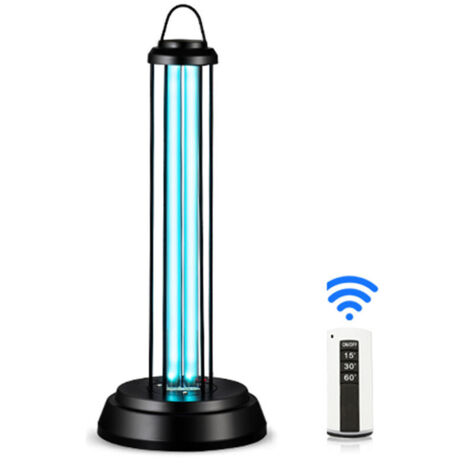 Lampe UVC germicide ultraviolette 60W – Purification jusqu'à 40m² – Cadre métal résistant – Télécommande incluse