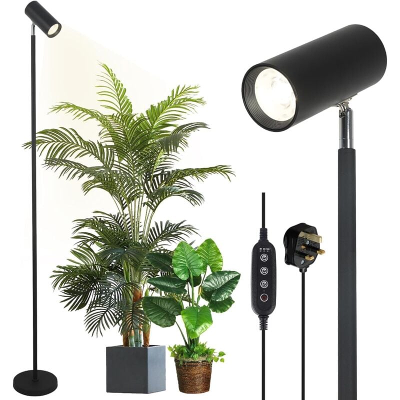 Lampe végétale led plein spectre, 20W lumière végétale pour plantes d'intérieur, lampe de croissance réglable en hauteur avec minuterie 4/8/12H et
