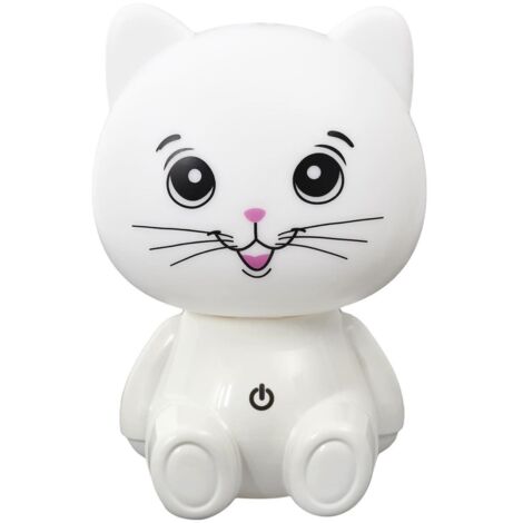 Lampe-veilleuse en forme de chat pour enfant avec 3 intensités de lumière blanche