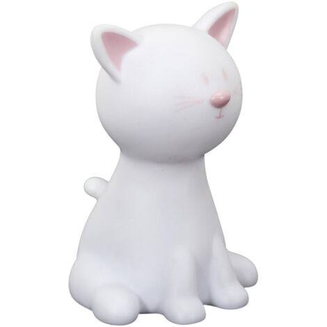 Lampe Veilleuse Enfant Led "Chat" 19cm Blanc