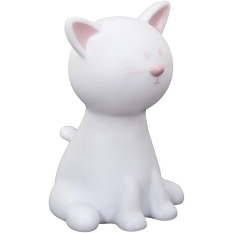 Lampe Veilleuse Enfant Led "chat" 19cm Blanc
