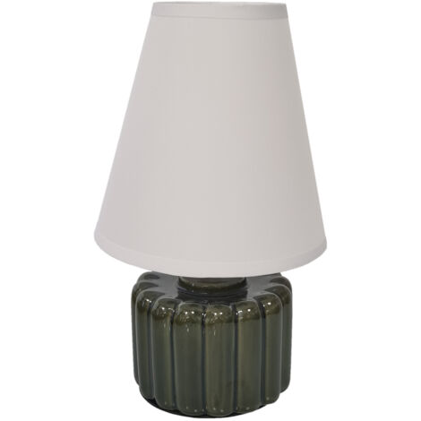 Lampe verte en céramique 26 cm