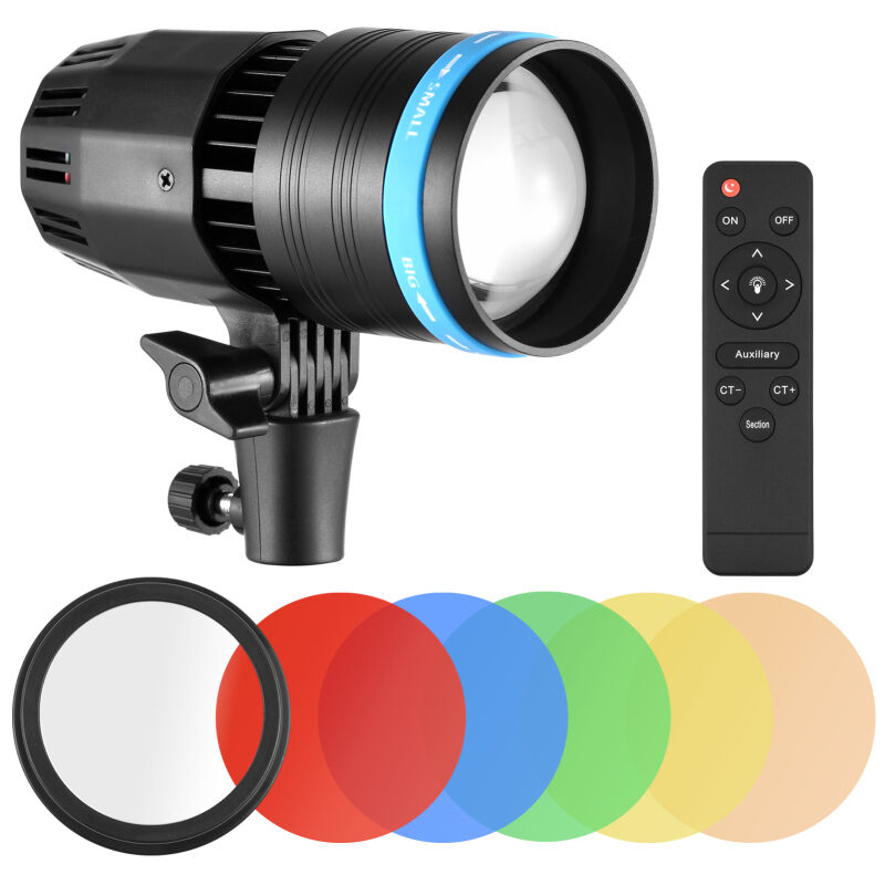 Lifcausal - Lampe vidéo compacte de 50 w avec projecteur cob, lumière continue 5 500 k, intensité variable, CRI90 +, lentille grossissante intégrée