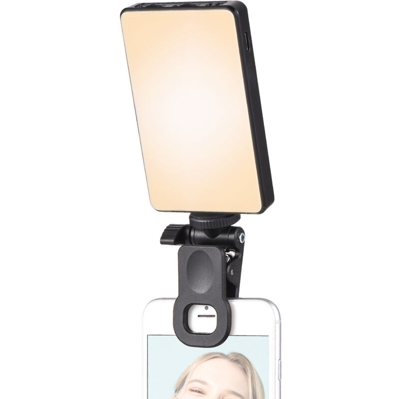 Decdeal - Lampe vidéo led à clipser de poche pour ordinateur, tablette, téléphone portable, vidéoconférence, intensité variable 2500 K-9000 k, pour