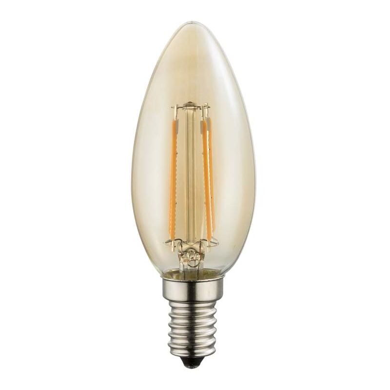 Ampoule vintage E14 ampoule led filament rétro, verre ambre, 4 watts 350 lumens 2200 kelvins blanc chaud, DxH 3,5x10 cm
