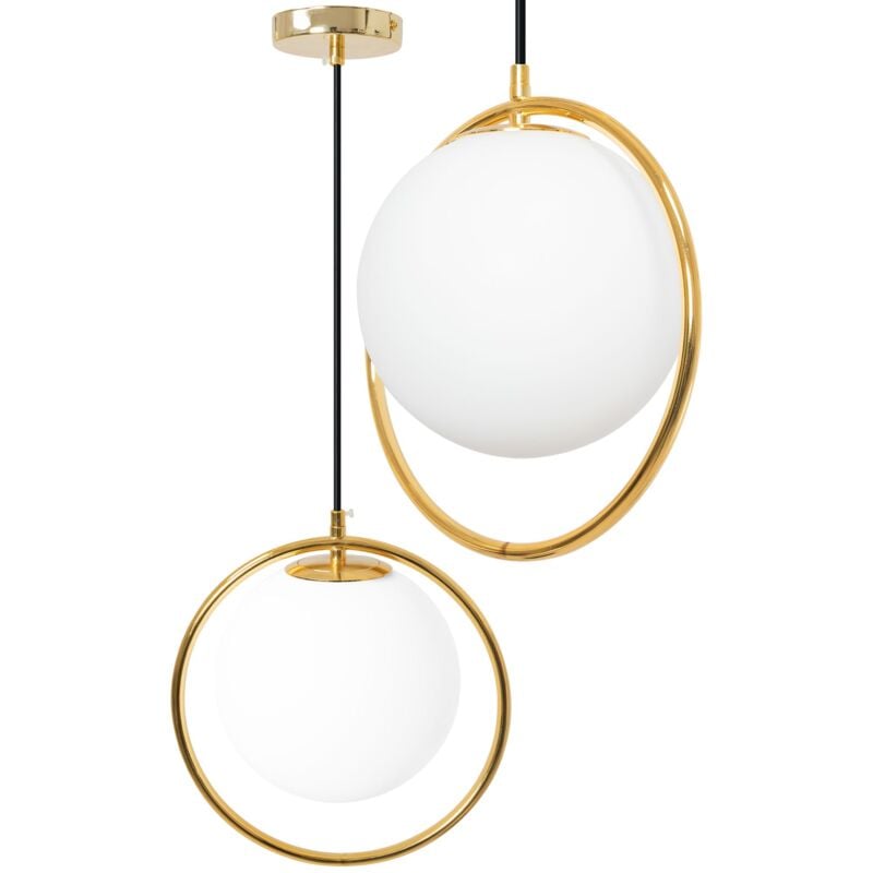 Lampe suspendue APP430-1CP verre balle blanche or 1-POINTS de lumière E27 28X28X28-88CM reglable