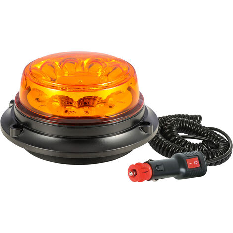 Luce lampeggiante con 16 LED, da 12V, a batteria, di segnalazione pericolo,  colore: ambra, montaggio magnetico : : Auto e Moto