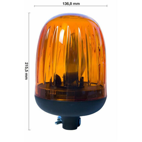 Lampeggiante LED Arancione 140mm Alto 24LED 12V/24V Omologato Base