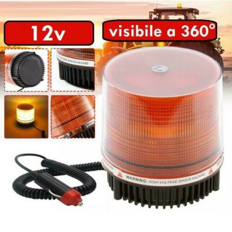 Lampada Luce Lampeggiante Led Strobo Arancione 12V 24V 6W Smd 3535  Segnalazione Emergenza Per Auto Trattore