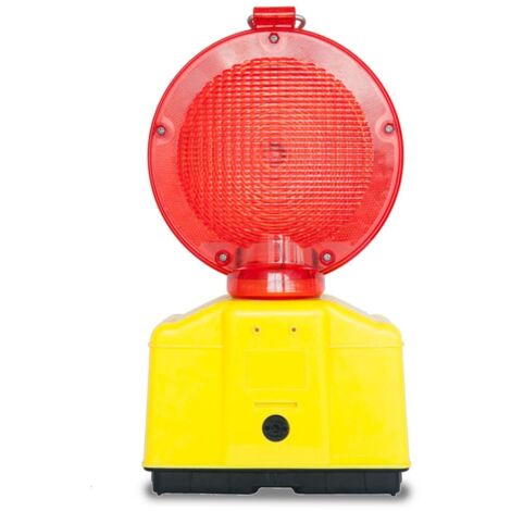 Lampeggiatore cantiere luce led rosso posto 2 batterie