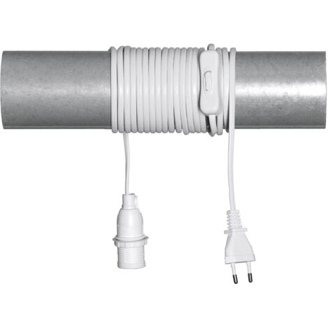 Lampenfassung E14 -Basic mit Stecker, weiß, Kunststoffkabel 500cm