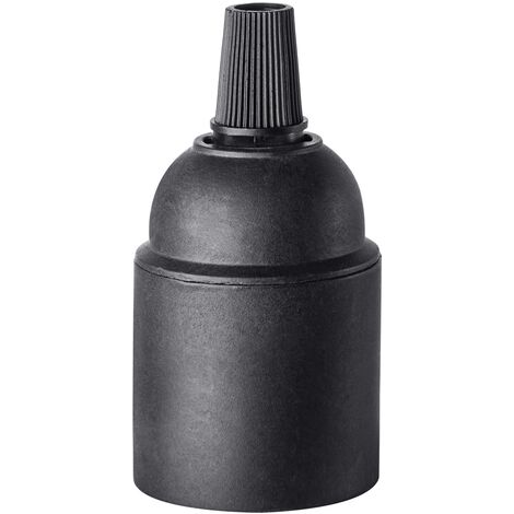 Lampenfassung E27 Vintage Solid, Lampenhalter Edison Schraube E27 Glühbirne Lampe, Lampenhalterung aus Kunststoff in schwarz, ENEC-zertifiziert, geeignet für Pendellampe, Wandlampe und Tischlampe