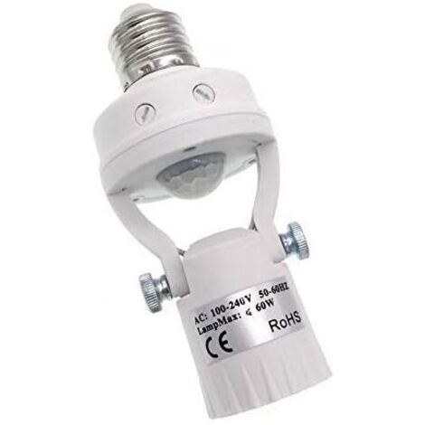 Lampenfassung mit Bewegungssensor, E27-Schraubbirnenadapter, intelligente Nachtlichtsteuerung für Abstellraum, Garagenbeleuchtung (einstellbar)