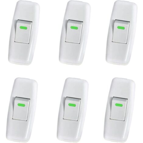 Lampenschalter, Nachttischlampenschalter, Wippschalter für Nachttischlampen, Ersatzknopf, 6er-Pack