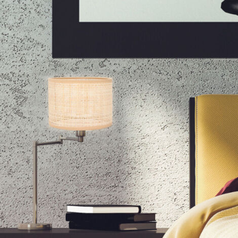 Lampenschirm aus Rattan, Ersatz, gewebter Korb, Vintage-Kronleuchter, Hänge-, Tisch- oder Stehlampe, E27 E14